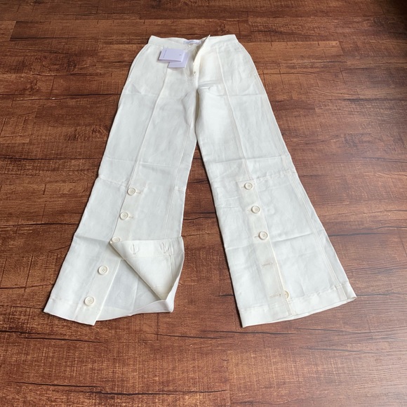Robert Rodriguez size 0 cream button split trouser